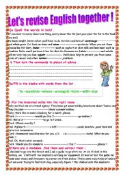 English Worksheet: lets revise English together(2)
