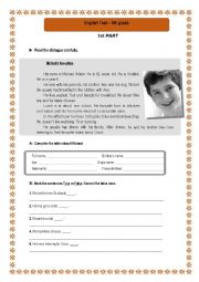 English Worksheet: Test 5th grade