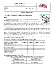 English Worksheet: Test - Sports