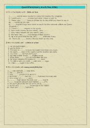 English Worksheet: Quantifiers(many,much,few,little)