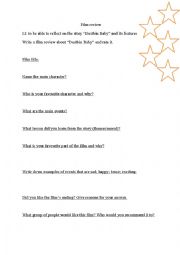 English Worksheet: Film Review Dustbin Baby