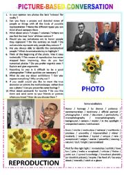 English Worksheet: Picture-based conversation : topic 22 - photo vs reproduction