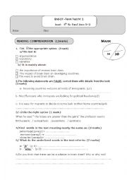 English Worksheet: bac exam2