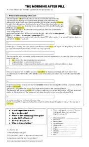 English Worksheet: the mornig after pill