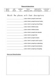 English Worksheet: Places and descriptions