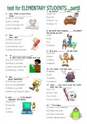 English Worksheet: general test