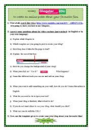 English Worksheet: Using Glogster to create an online poster...