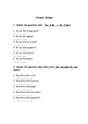 English Worksheet: Present Simple