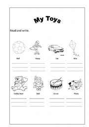 English Worksheet: Toys