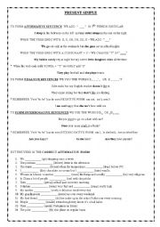 English Worksheet: PRESENT SIMPLE: COMPLETE LESSON