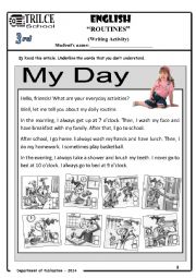 English Worksheet: MY DAY