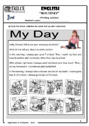 English Worksheet: MY DAY