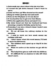 English Worksheet: Bingo game! Phrasal Verbs