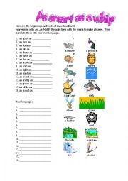English Worksheet: Comparatives: As smart as a whip