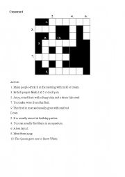 English Worksheet: crossword