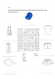 English Worksheet: The clothes