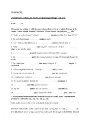 English Worksheet: Grammar Test for Pre-Intermediate