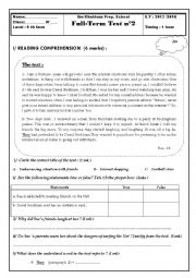 English Worksheet: Full -Term Test n 2 ( 9 th form)