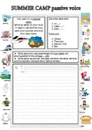 English Worksheet: Summer camp passive voice