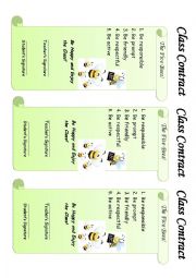 English Worksheet: class contract