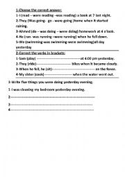 English Worksheet: the past continuous