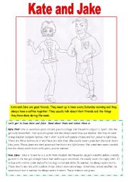 English Worksheet: Kate and Jake