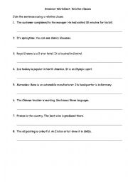 English Worksheet: Relative Clause