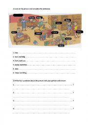 English Worksheet: Look and answer