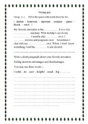 English Worksheet: writing for levels