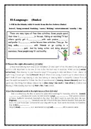English Worksheet: 8th form overall test 2  language