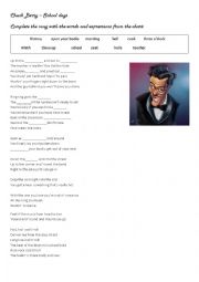 English Worksheet: Chuck Berry - School days