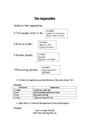 English Worksheet: The imperative 1 - Printable explanations