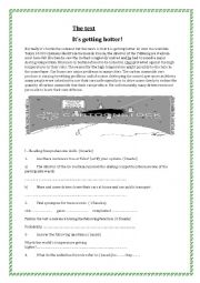 English Worksheet: the reading part of the test about pollution