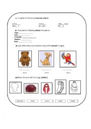 English Worksheet: animals