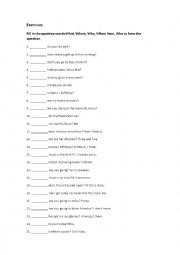 English Worksheet: form questions