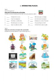 English Worksheet: interesting places