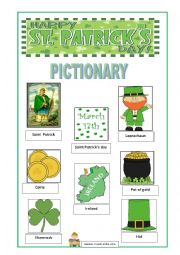 English Worksheet: SAINT PATRICKS PICTIONARY