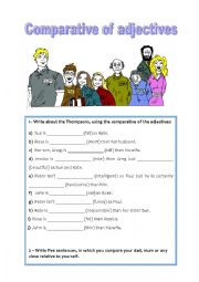English Worksheet: Comparative of adjectives