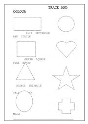 English Worksheet: Shapes & colours