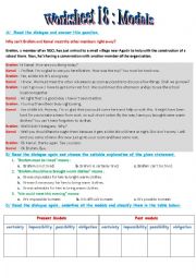 English Worksheet: modals