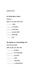 English Worksheet: Imperative