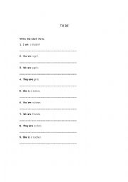 English Worksheet: To be