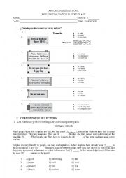 English Worksheet: reading