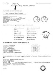 English Worksheet: Song 