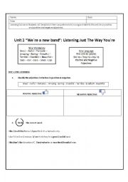 English Worksheet: Just The Way Youre