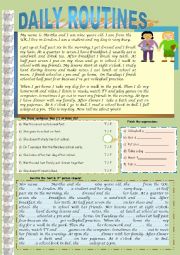 English Worksheet: Daily Routines