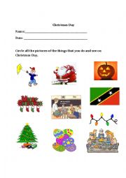 English Worksheet: Things Done and Seen at Christmas