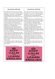 English Worksheet: Keep calm...and DO THIS WORKSHEET!