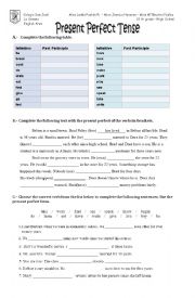 Present perfect worksheets