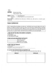 English Worksheet: reading comprehension past simple